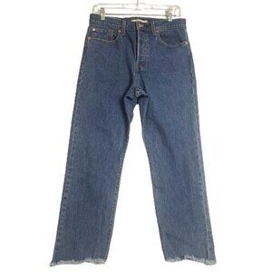 Levi's Premium Button Fly Wedgie Straight Leg Jeans Blue Size W 30 x L 26